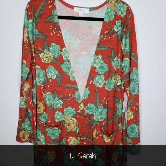 LuLaRoe Sarah Large Floral Tropical Red NEW - Picture 1 of 2